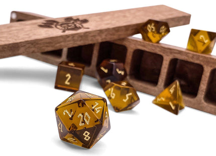 Gamers Guild AZ Norse Foundry Norse Foundry Glass Dice - 7-Piece Set - Zircon Amber Citrine Norse Foundry
