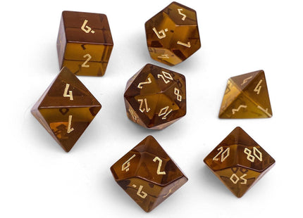 Gamers Guild AZ Norse Foundry Norse Foundry Glass Dice - 7-Piece Set - Zircon Amber Citrine Norse Foundry