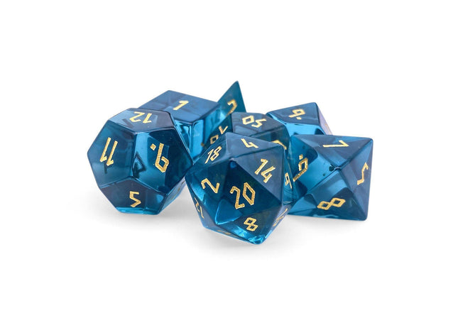 Gamers Guild AZ Norse Foundry Norse Foundry Glass Dice - 7-Piece Set - Zircon Aquamarine Norse Foundry