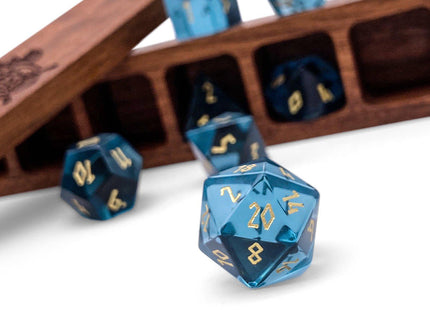 Gamers Guild AZ Norse Foundry Norse Foundry Glass Dice - 7-Piece Set - Zircon Aquamarine Norse Foundry