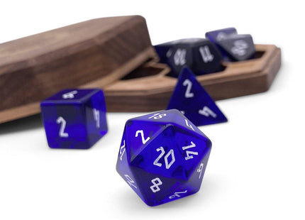 Gamers Guild AZ Norse Foundry Norse Foundry Glass Dice - 7-Piece Set - Zircon Blue Topaz Norse Foundry