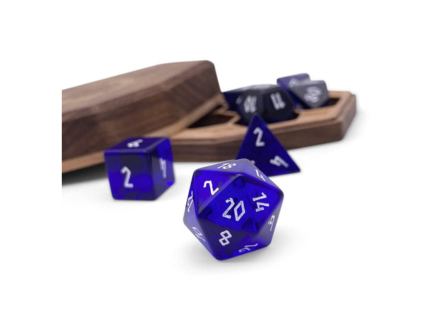 Gamers Guild AZ Norse Foundry Norse Foundry Glass Dice - 7-Piece Set - Zircon Blue Topaz Norse Foundry