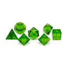 Gamers Guild AZ Norse Foundry Norse Foundry Glass Dice - 7-Piece Set - Zircon Emerald w/ Gold Font Norse Foundry