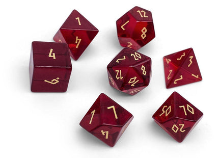 Gamers Guild AZ Norse Foundry Norse Foundry Glass Dice - 7-Piece Set - Zircon Garnet Norse Foundry
