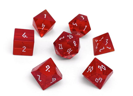 Gamers Guild AZ Norse Foundry Norse Foundry Glass Dice - 7-Piece Set - Zircon Ruby Norse Foundry