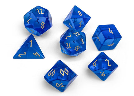 Gamers Guild AZ Norse Foundry Norse Foundry Glass Dice - 7-Piece Set - Zircon Sapphire Norse Foundry