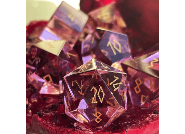 Gamers Guild AZ Norse Foundry Norse Foundry Glass Dice - 7-Piece Set - Zircon Tourmaline Norse Foundry