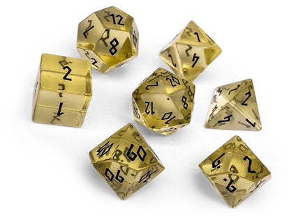 Gamers Guild AZ Norse Foundry Norse Foundry Glass Dice - 7-Piece Set - Zircon Yellow Topaz Norse Foundry