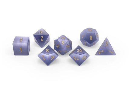 Gamers Guild AZ Norse Foundry Norse Foundry: Glass Dice Set - Grey Cat's Eye (7pc Set) Norse Foundry