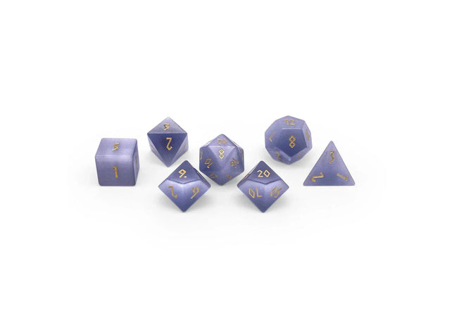Gamers Guild AZ Norse Foundry Norse Foundry: Glass Dice Set - Grey Cat's Eye (7pc Set) Norse Foundry