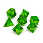 Gamers Guild AZ Norse Foundry Norse Foundry: Glass Dice - Zircon Emerald, Gold Font (7pc Set) Norse Foundry
