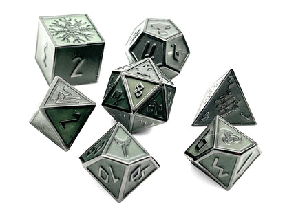 Gamers Guild AZ Norse Foundry Norse Foundry: Green Slime Norse Themed Metal Dice Set Norse Foundry