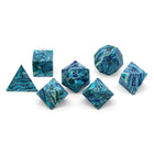 Gamers Guild AZ Norse Foundry Norse Foundry - Green-Veined Turquoise - 7 Piece RPG Set Trustone Dice Norse Foundry