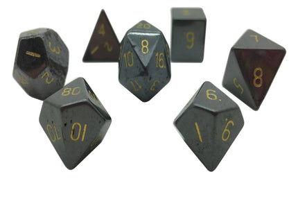 Gamers Guild AZ Norse Foundry Norse Foundry: Hematite - 7 Piece RPG Set Gemstone Dice Norse Foundry