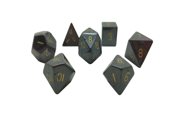 Gamers Guild AZ Norse Foundry Norse Foundry: Hematite - 7 Piece RPG Set Gemstone Dice Norse Foundry
