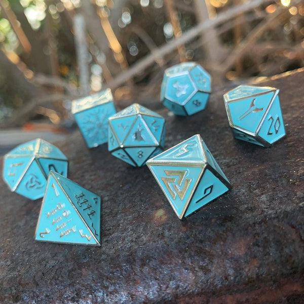 Norse Foundry Banshee Wail Metal Dice Set - 7-Piece Full Metal Polyhedral Dice For DND, Pathfinder & RPG Games