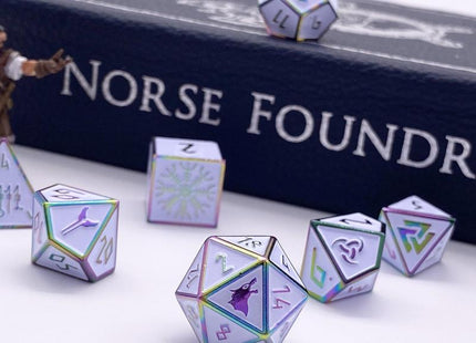 Gamers Guild AZ Norse Foundry Norse Foundry Metal Dice Set - 7-Piece Set - Ice Storm Norse Foundry