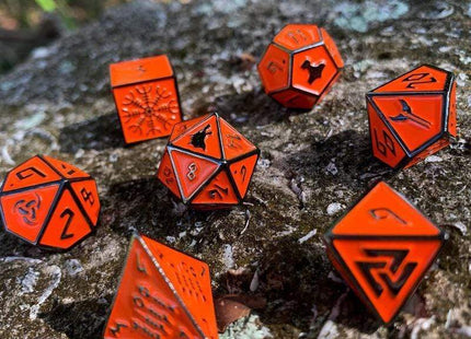Gamers Guild AZ Norse Foundry Norse Foundry Metal Dice Set - 7-Piece Set - Molten Lava Norse Foundry