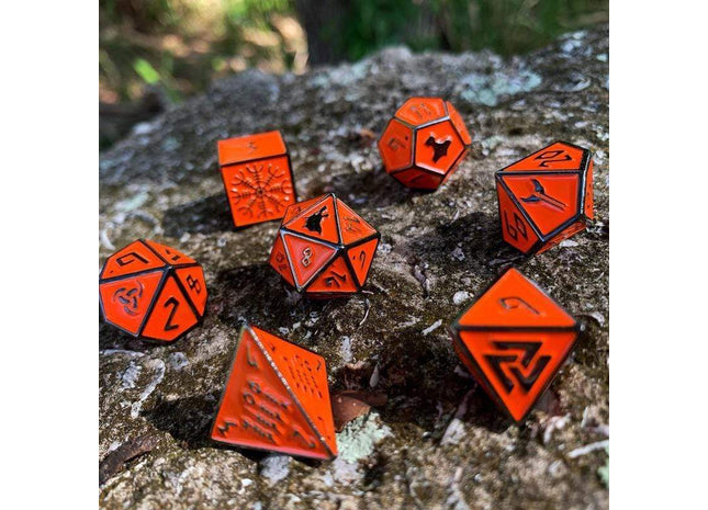 Gamers Guild AZ Norse Foundry Norse Foundry Metal Dice Set - 7-Piece Set - Molten Lava Norse Foundry
