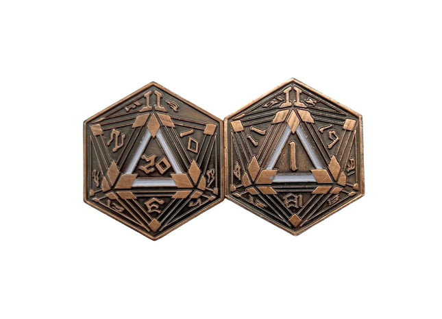 Gamers Guild AZ Norse Foundry Norse Foundry: Metal RPG Crit/Fail Coin Copper Plated- 25mm Norse Foundry