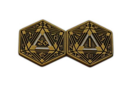 Gamers Guild AZ Norse Foundry Norse Foundry: Metal RPG Crit/Fail Coin Gold Plated-25mm Norse Foundry