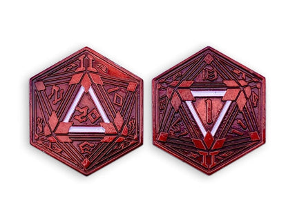 Gamers Guild AZ Norse Foundry Norse Foundry: Metal RPG Crit/Fail Coin Red Plated-25mm Norse Foundry