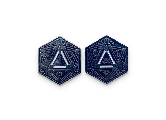 Gamers Guild AZ Norse Foundry Norse Foundry: Metal RPG Crit/Fail Coin Shiny Silver Plated- 25mm Norse Foundry