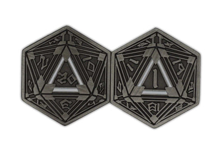 Gamers Guild AZ Norse Foundry Norse Foundry: Metal RPG Crit/Fail Coin Silver Plated-25mm Norse Foundry