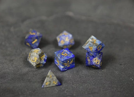 Gamers Guild AZ Norse Foundry Norse Foundry Mini Gemstone Dice- 7-Piece Set - Lapis Lazuli Norse Foundry