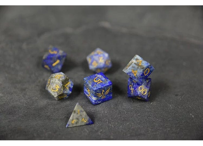 Gamers Guild AZ Norse Foundry Norse Foundry Mini Gemstone Dice- 7-Piece Set - Lapis Lazuli Norse Foundry