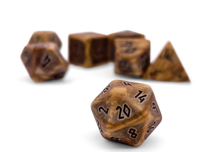 Gamers Guild AZ Norse Foundry Norse Foundry Mini Gemstone Dice - 7-Piece Set - Picture Jasper Norse Foundry
