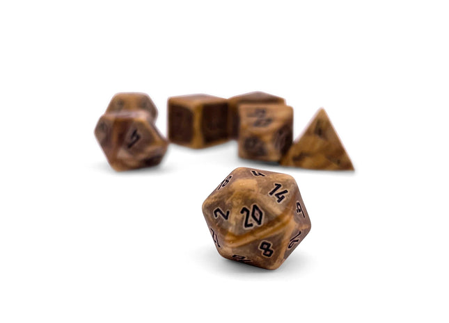 Gamers Guild AZ Norse Foundry Norse Foundry Mini Gemstone Dice - 7-Piece Set - Picture Jasper Norse Foundry