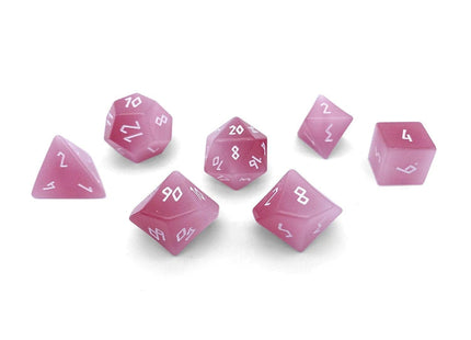 Gamers Guild AZ Norse Foundry Norse Foundry - Pink Cats Eye - 7 Piece Rpg Set Glass Dice Norse Foundry