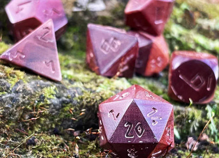 Gamers Guild AZ Norse Foundry Norse Foundry: Purple Heart - 7 Piece RPG Wooden Dice Set Norse Foundry