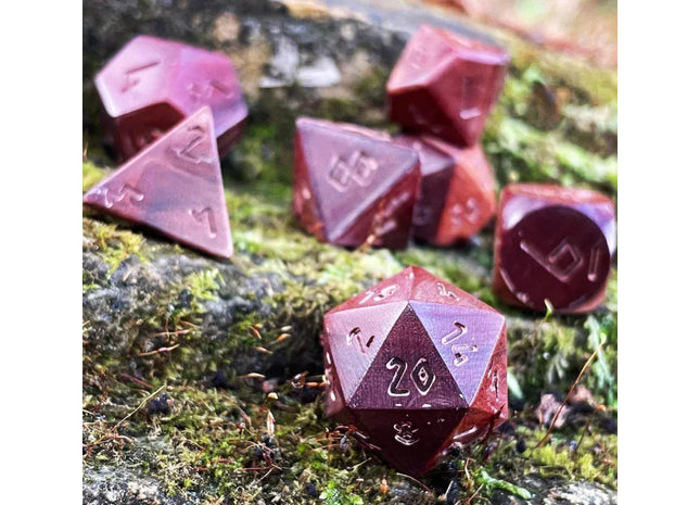 Gamers Guild AZ Norse Foundry Norse Foundry: Purple Heart - 7 Piece RPG Wooden Dice Set Norse Foundry