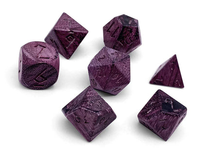 Gamers Guild AZ Norse Foundry Norse Foundry: Purple Heart - 7 Piece RPG Wooden Dice Set Norse Foundry