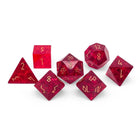 Gamers Guild AZ Norse Foundry Norse Foundry: Shattered Zircon  Glass 7 Piece RPG Set - Garnet Norse Foundry