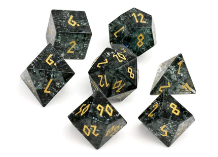 Gamers Guild AZ Norse Foundry Norse Foundry: Shattered Zircon Smoke - 7 Piece RPG Set Zircon Glass Dice Norse Foundry