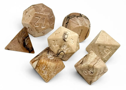 Gamers Guild AZ Norse Foundry Norse Foundry: Spalted Tamarind Wood - 7 Piece RPG Wooden Dice Set Norse Foundry