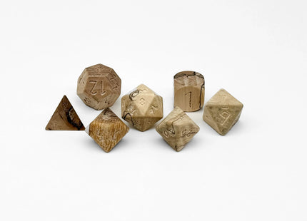 Gamers Guild AZ Norse Foundry Norse Foundry: Spalted Tamarind Wood - 7 Piece RPG Wooden Dice Set Norse Foundry