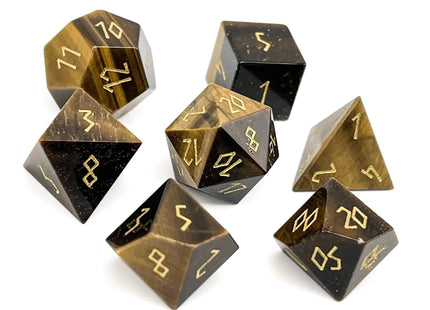 Gamers Guild AZ Norse Foundry Norse Foundry: Tiger's Eye - Pebble RPG Set Gemstone Dice Norse Foundry