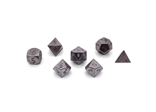 Gamers Guild AZ Norse Foundry Norse Foundry: True Metal Dice Dice - Nickel (7pc Set) Norse Foundry