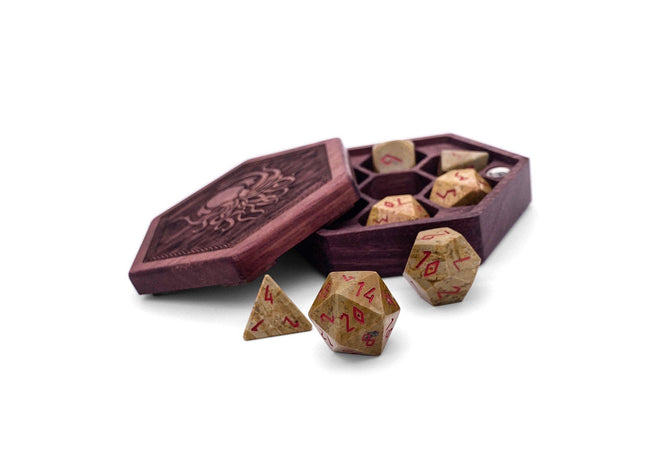 Gamers Guild AZ Norse Foundry Norse Foundry TruStone Dice - 7-Piece Set - African Picture Jasper Norse Foundry
