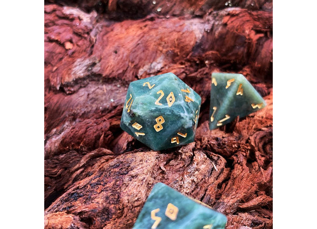 Gamers Guild AZ Norse Foundry Norse Foundry TruStone Dice - 7-Piece Set - Dark Jade Norse Foundry