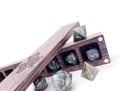 Gamers Guild AZ Norse Foundry Norse Foundry TruStone Dice - 7-Piece Set - Dark Jade Norse Foundry