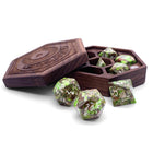 Gamers Guild AZ Norse Foundry Norse Foundry TruStone Dice - 7-Piece Set - Lime Green Imperial Jasper Norse Foundry