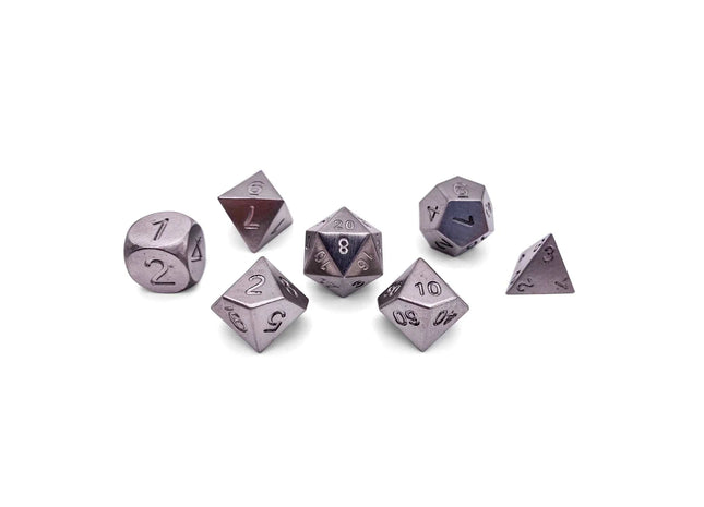 Gamers Guild AZ Norse Foundry Norse Foundry: Tungsten - 7 Piece RPG Set True Metal Dice Norse Foundry
