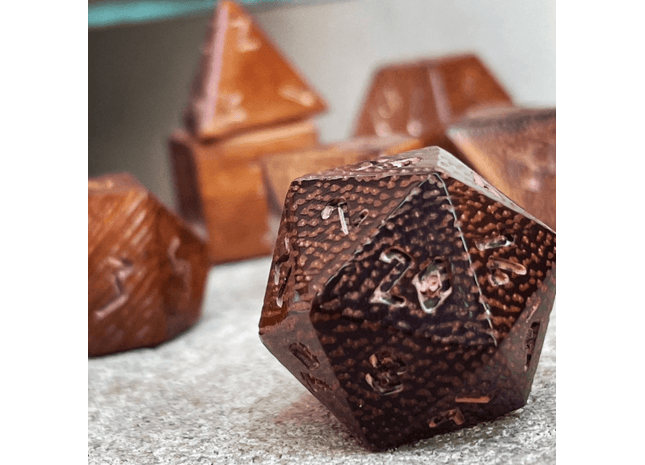 Gamers Guild AZ Norse Foundry Norse Foundry Wooden Dice - 7-Piece Set - African Teak Norse Foundry