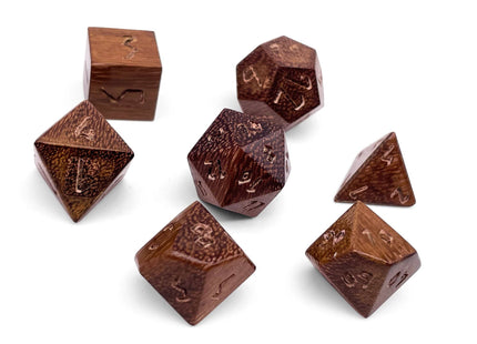 Gamers Guild AZ Norse Foundry Norse Foundry Wooden Dice - 7-Piece Set - African Teak Norse Foundry