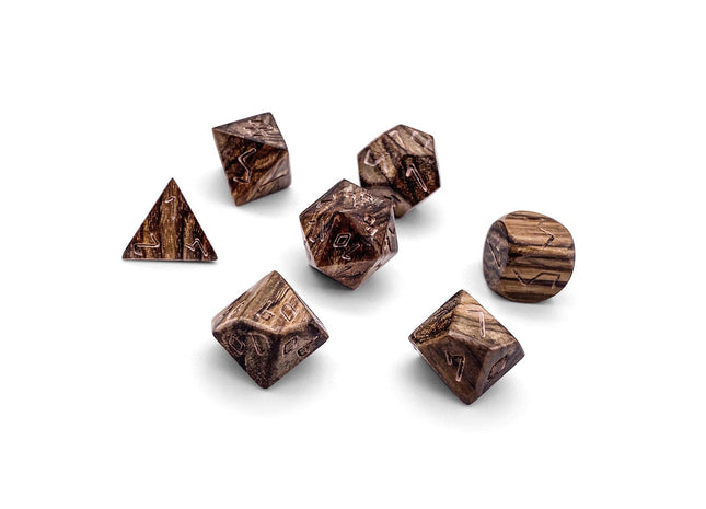 Gamers Guild AZ Norse Foundry Norse Foundry Wooden Dice - 7-Piece Set - Alligator Wood Norse Foundry